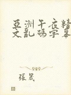 亚洲午夜精品中文乱码字幕