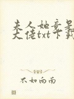 夫人她竟是全能大佬txt下载