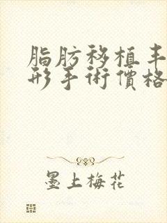 脂肪移植丰胸整形手术价格多少钱