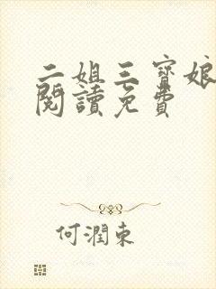 二姐三宝娘全文阅读免费封面