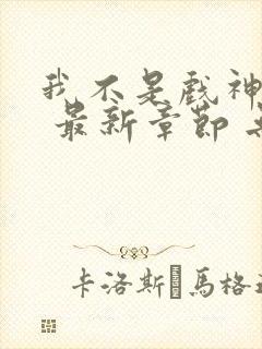 我不是戏神小说 最新章节 无弹窗