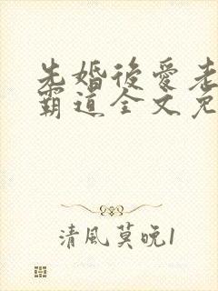 先婚后爱老公太霸道全文免费阅读全文