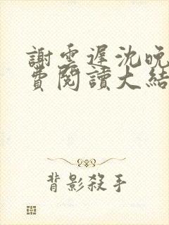 谢云迟沈晚梨免费阅读大结局