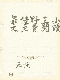 最佳野王小说全文免费阅读