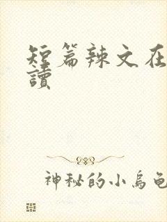 短篇辣文在线阅读