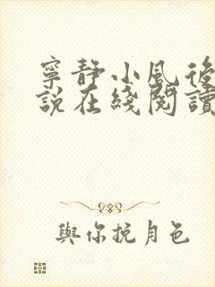 宁静小风后妈小说在线阅读无弹窗