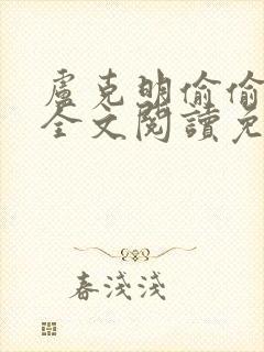 卢克明偷偷一笑全文阅读免费下载