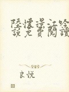 陆怀璟江吟晚小说免费阅读全文正版封面