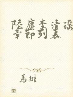 陆尘李清瑶最新章节列表