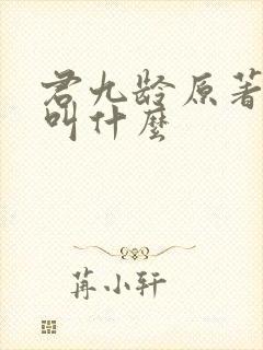 君九龄原著小说叫什么