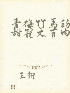 青梅竹马的小说甜宠文有肉肉1v 1