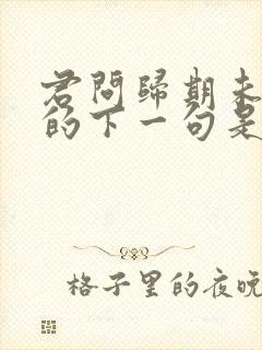 君问归期未有期的下一句是啥