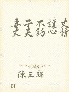 妻子不让丈夫碰丈夫的心情封面