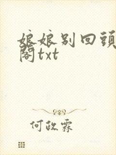 娘娘别回头笔趣阁txt封面