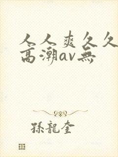 人人爽久久av高潮av无