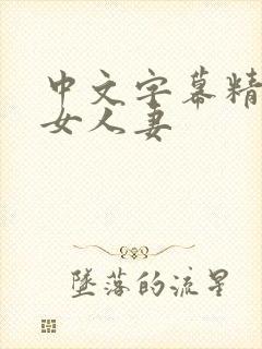 中文字幕精品熟女人妻封面