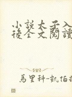 小说太子入戏之后全文阅读