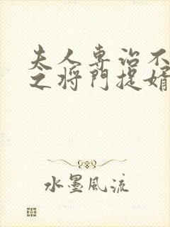 夫人专治不服3之将门捉婿演员表封面