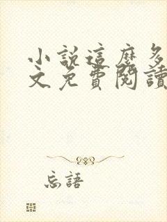 小说这么多年全文免费阅读