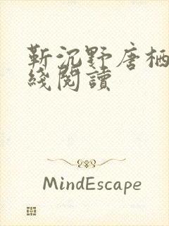靳沉野唐栖雾在线阅读