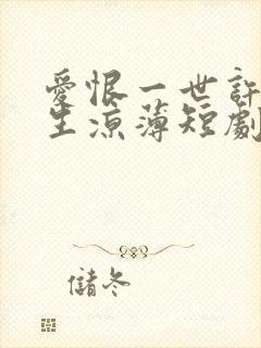 爱恨一世许我半生凉薄短剧封面