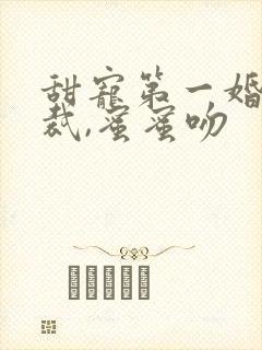 甜宠第一婚,总裁,蜜蜜吻