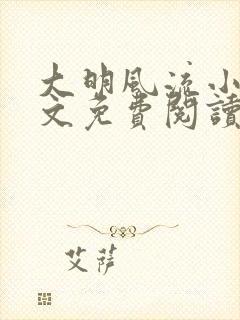 大明风流小说全文免费阅读txt完结版