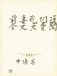 前妻我们复婚吧全文免费阅读