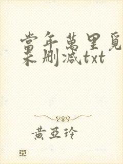 当年万里觅封侯未删减txt