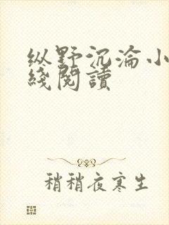 纵野沉沦小说在线阅读