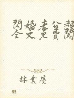 闪婚老公超给力全文免费阅读全文