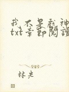 我不是戏神全文txt章节阅读