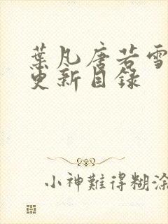 叶凡唐若雪正版更新目录