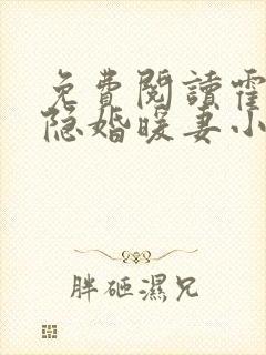 免费阅读霍爷的隐婚暖妻小说