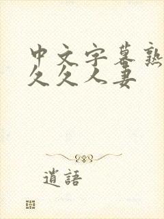 中文字幕熟妇久久久人妻