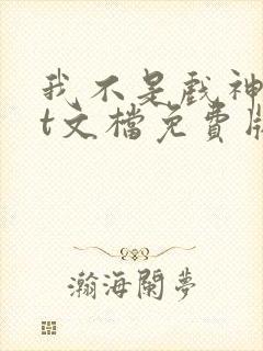 我不是戏神txt文档免费版