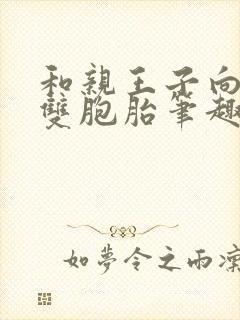 和亲王子向晚星双胞胎笔趣阁小说