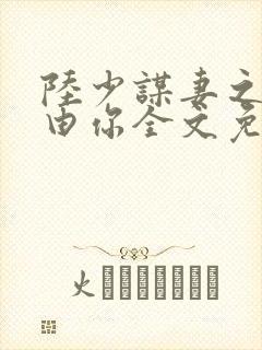 陆少谋妻之婚不由你全文免费阅读