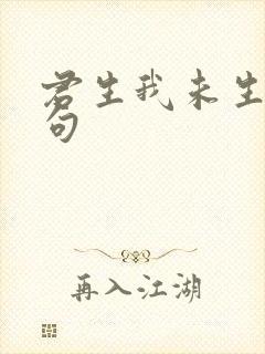 君生我未生下一句