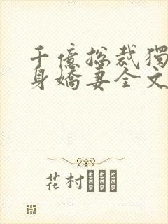 千亿总裁独宠替身娇妻全文