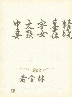 中文字幕精品人妻熟女在线观看