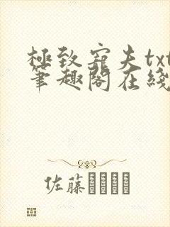 极致宠夫txt笔趣阁在线阅读封面