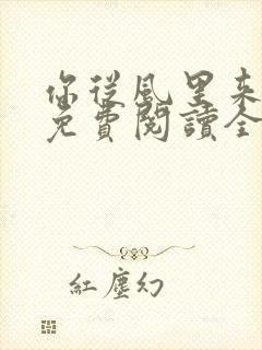 你从风里来小说免费阅读全文封面