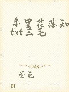 梦里花落知多少txt三毛