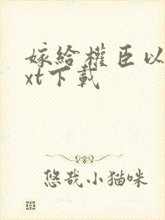 嫁给权臣以后txt下载