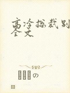高冷总裁别太坏全文