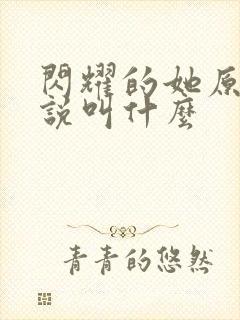 闪耀的她原著小说叫什么