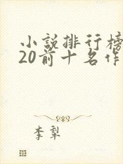 小说排行榜2020前十名作者封面