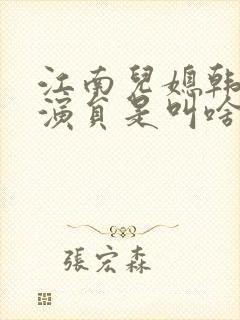 江南儿媳韩国女演员是叫啥