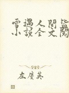 雪遇人间皆是你小说全文阅读